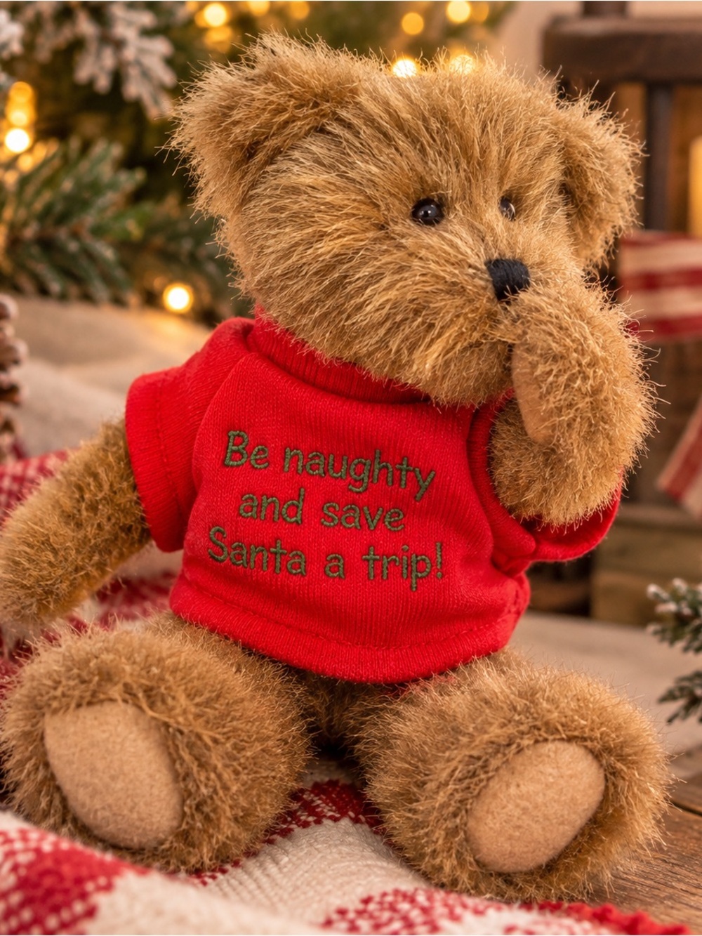 Boyds Bears Christmas Plush “Be Naughty & Save Santa a Trip”